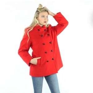 Vintage Mackintosh red wool coat